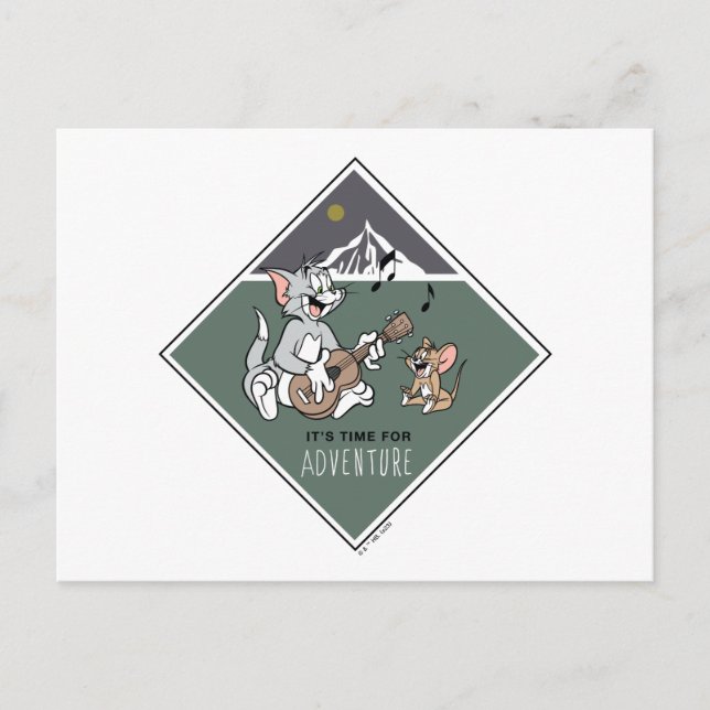 Tom & Jerry "Es ist Zeit für Abenteuer" Postkarte (Vorderseite)