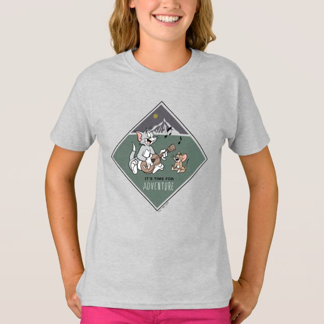 Tom & Jerry "Es ist Zeit für Abenteuer" T-Shirt (Vorderseite)