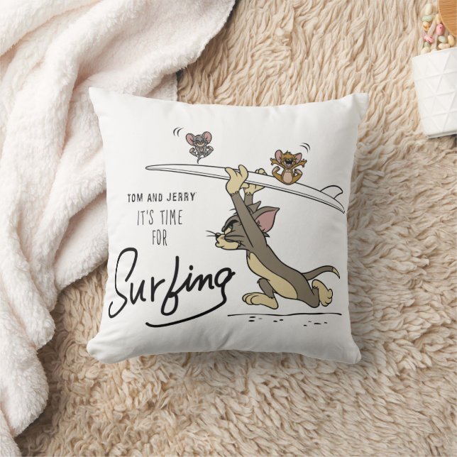 Tom & Jerry "Es ist Zeit zum Surfen" Kissen (Decke)