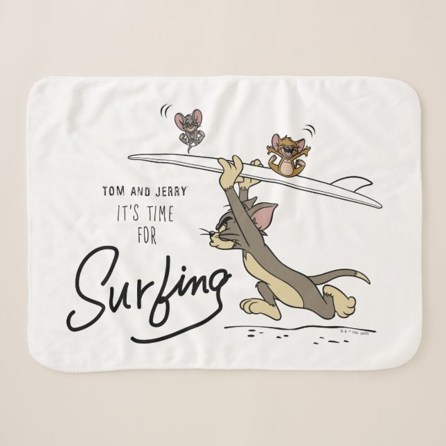 Tom & Jerry "Es ist Zeit zum Surfen" Sherpadecke (Vorderseite (Horizontal))