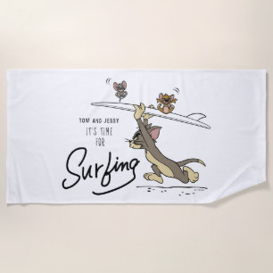 Tom & Jerry "Es ist Zeit zum Surfen" Strandtuch