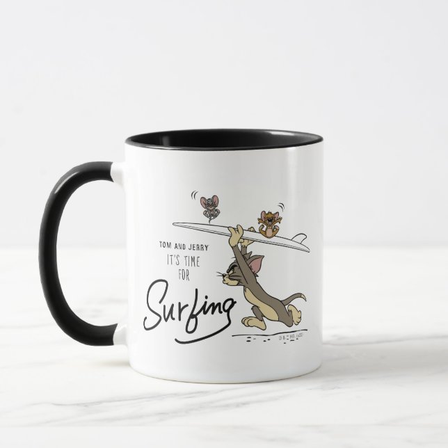 Tom & Jerry "Es ist Zeit zum Surfen" Tasse (Links)