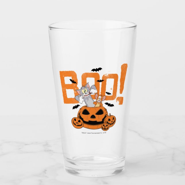 Tom & Jerry | Frohe Halloween Boo Glas (Vorderseite)