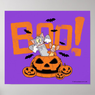Tom & Jerry   Frohe Halloween Boo Poster