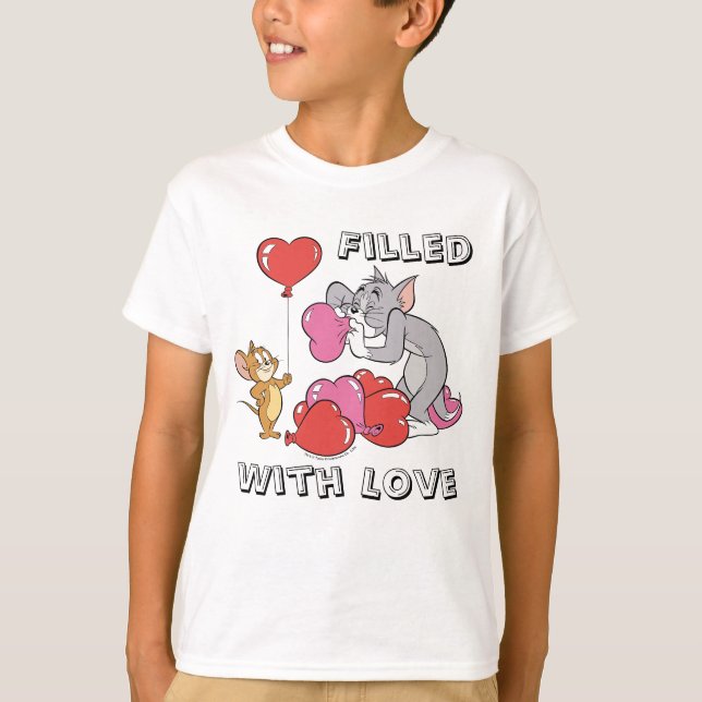 Tom & Jerry Inflate Valentine Heart Balloons T-Shirt (Vorderseite)