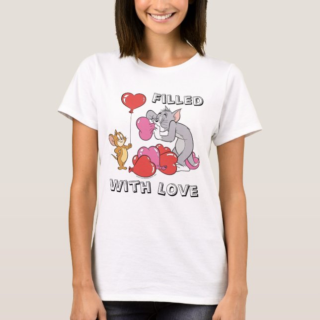 Tom & Jerry Inflate Valentine Heart Balloons T-Shirt (Vorderseite)