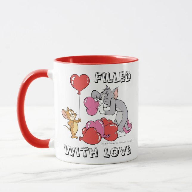 Tom & Jerry Inflate Valentine Heart Balloons Tasse (Links)