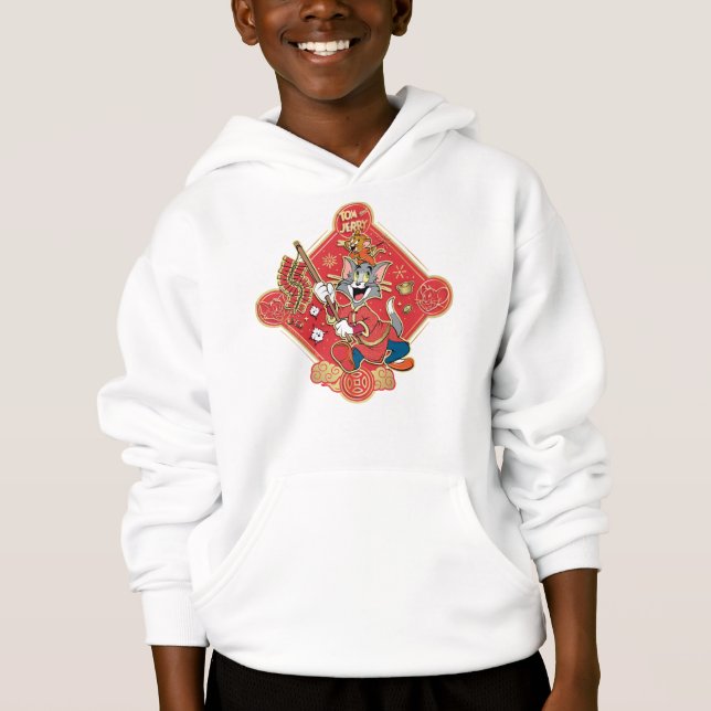 Tom & Jerry Lighting Firecrackers Hoodie (Vorderseite)