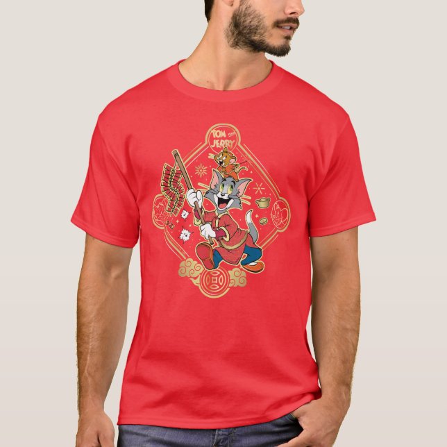 Tom & Jerry Lighting Firecrackers T-Shirt (Vorderseite)