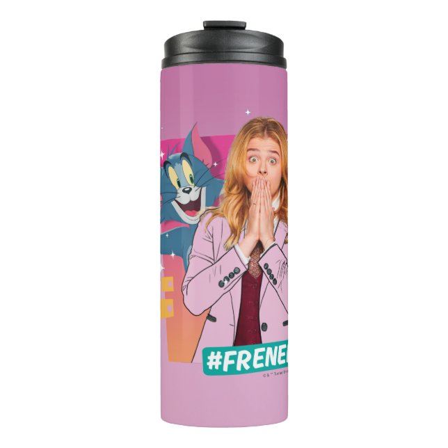 Tom & Jerry mit Kayla - Frenemies Thermosbecher (Vorderseite)
