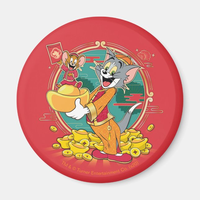 Tom & Jerry New Years Red Envelope Magnet (Vorne)