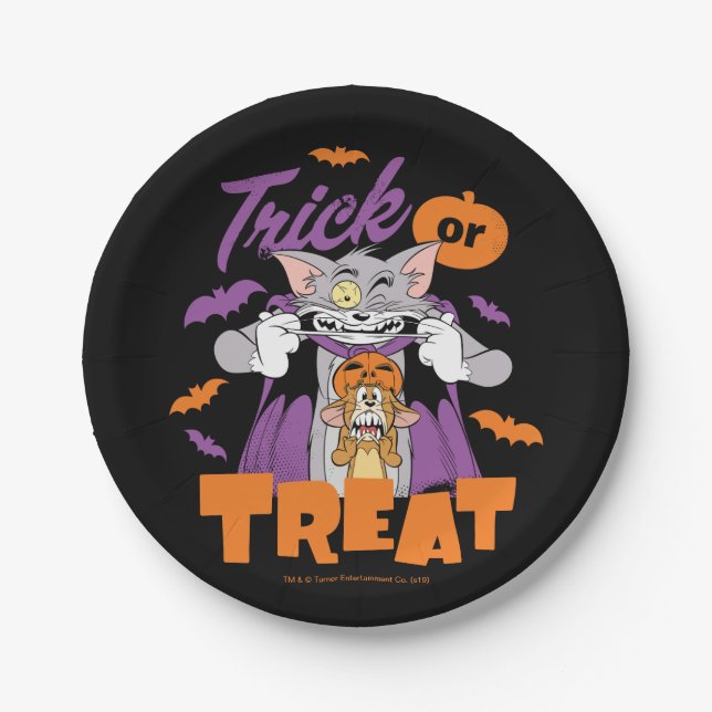Tom & Jerry | Trick or Treat Pappteller (Vorderseite)