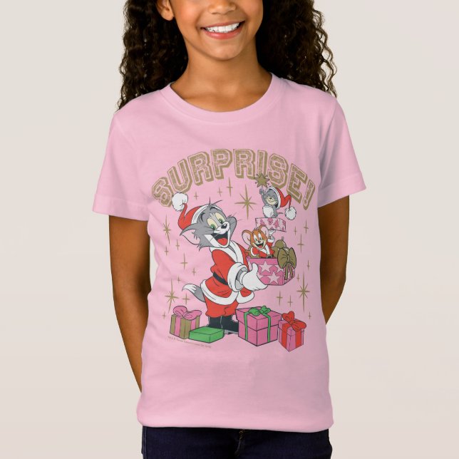 Tom, Jerry und Nibbles Holiday Überraschung T-Shirt (Vorderseite)