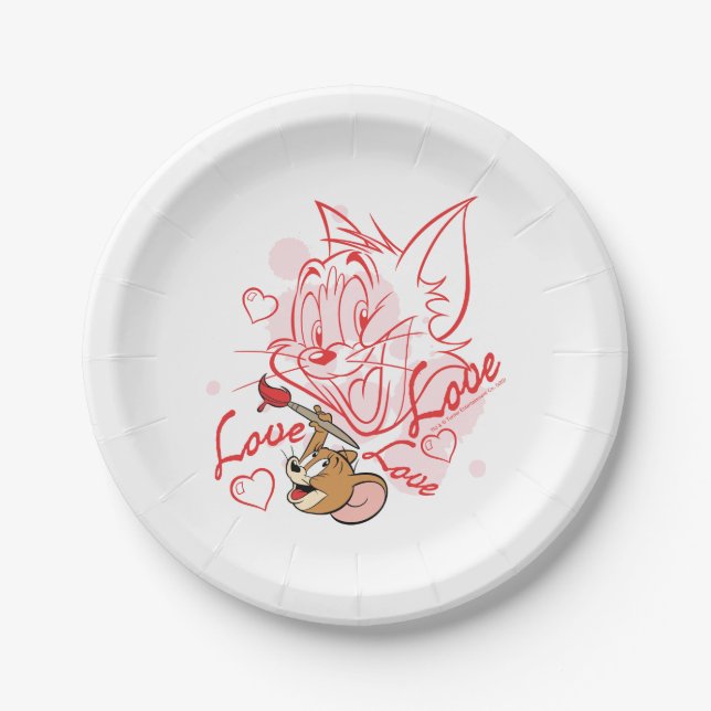 Tom & Jerry Valentine Painting Pappteller (Vorderseite)