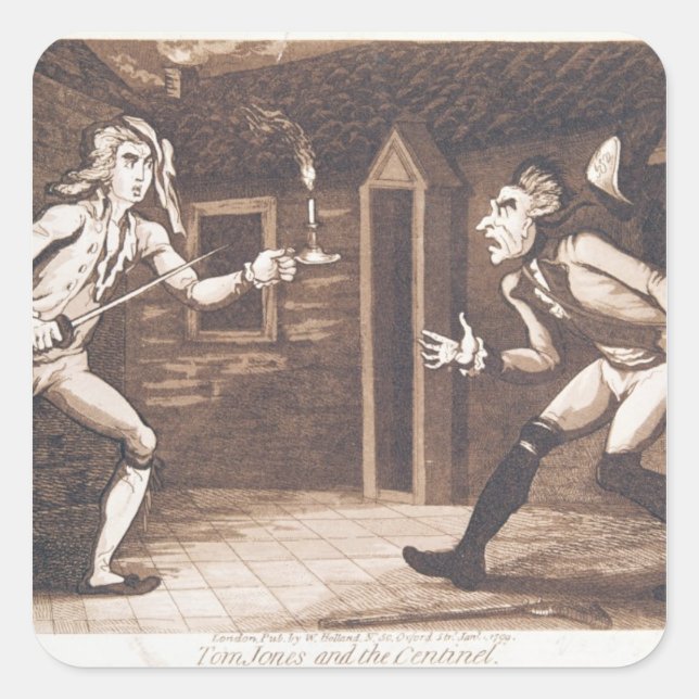 Tom Jones and the Centinel, 1799 Quadratischer Aufkleber (Vorderseite)