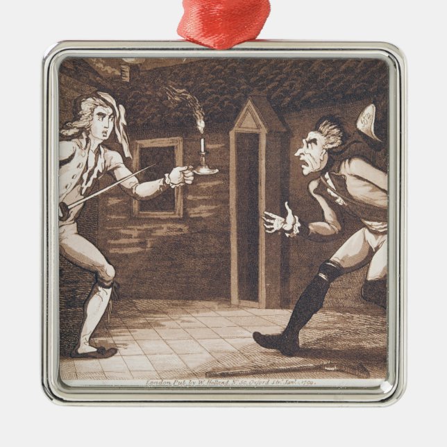 Tom Jones und der Centinel, 1799 Silbernes Ornament (Vorne)