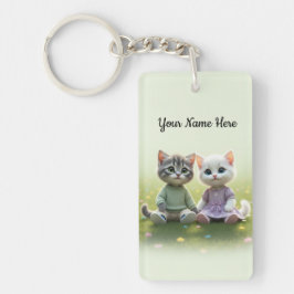 Tom & Luna Personalized Keychain, Custom Name Cat  Schlüsselanhänger
