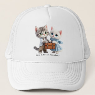 Tom & Luna Reisehut – Süße Katzen-Abenteuer-Mütze Truckerkappe