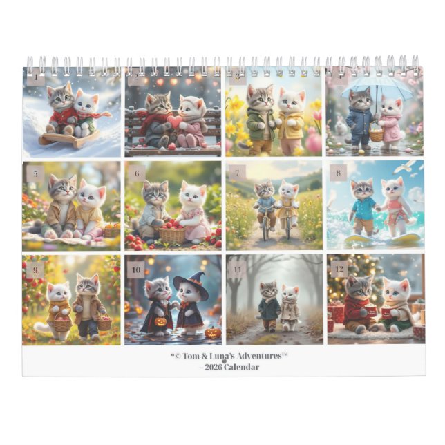 Tom & Luna’s Adventures™ – 2026 Cozy Seasons Calen Kalender (Rückseite)