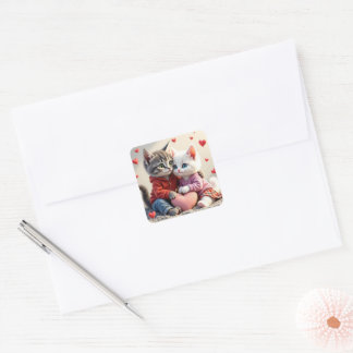 Tom & Luna Valentine Sticker |  Cat Stickers