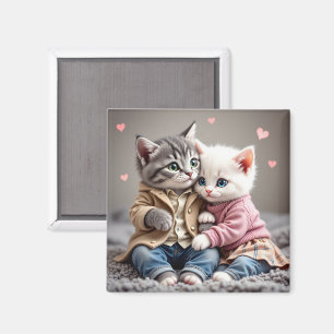 Tom & Luna Valentinsmagnet   Süßer Katzenmagnet Magnet