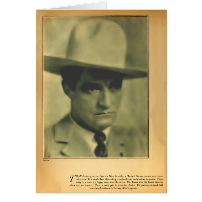 Tom Mix 1928 Vintage Porträtkarte (Vorne)
