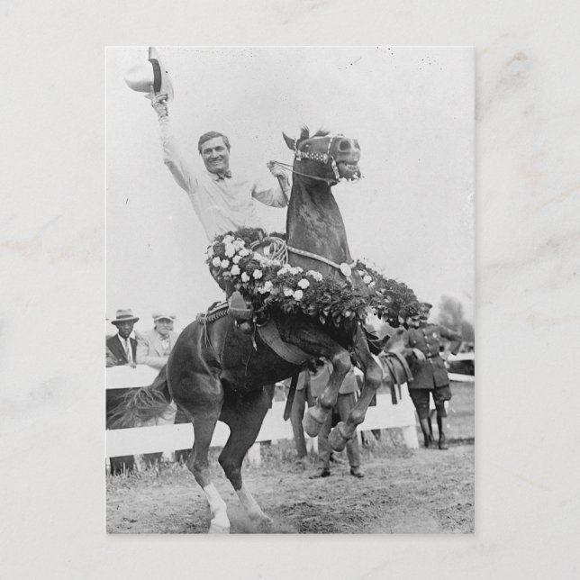 Tom Mix auf einer Pferdeshow Postkarte (Vorderseite)