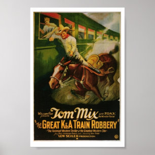 Tom Mix Great K&A Train Poster sur le vol