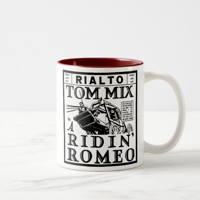 Tom Mix Ridin Romeo 1921 Zweifarbige Tasse (Rechts)