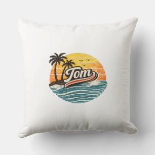 Tom Retro-Sonnenuntergangs-Name-Design Kissen