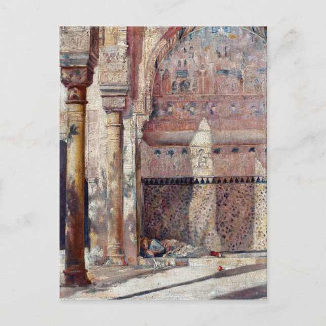 Tom Roberts Basking A Corner in der Alhambra Postkarte (Vorderseite)
