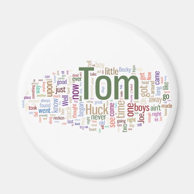 Tom Sawyer Word Cloud Magnet (Vorne)