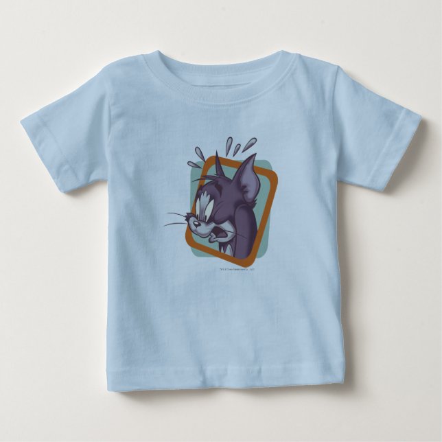 Tom Scaredy Cat Baby T-shirt (Vorderseite)