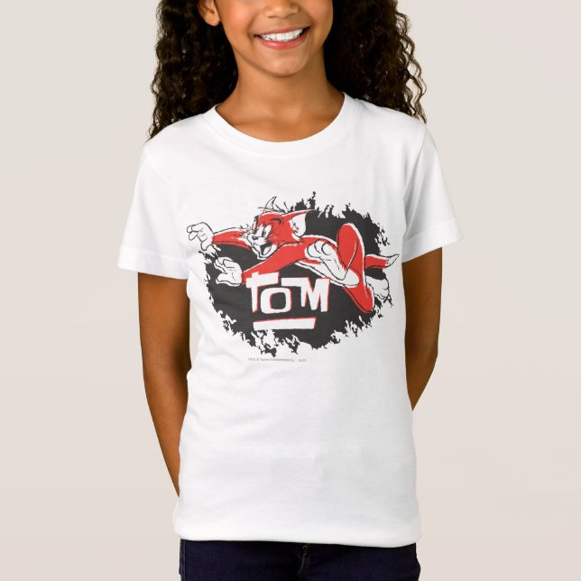 Tom Schwarz-Rot-Logo T-Shirt (Vorderseite)