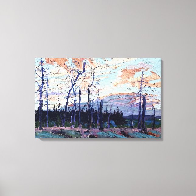 Tom Thomson - BURNT LAND AM SUNSET 1915 Leinwanddruck (Vorderseite)