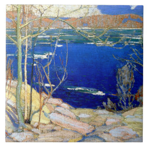 Tom Thomson - Frühlingseis, beliebtes Gemälde, Fliese