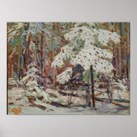 Tom Thomson Landscape Painting Snow in den Wäldern
