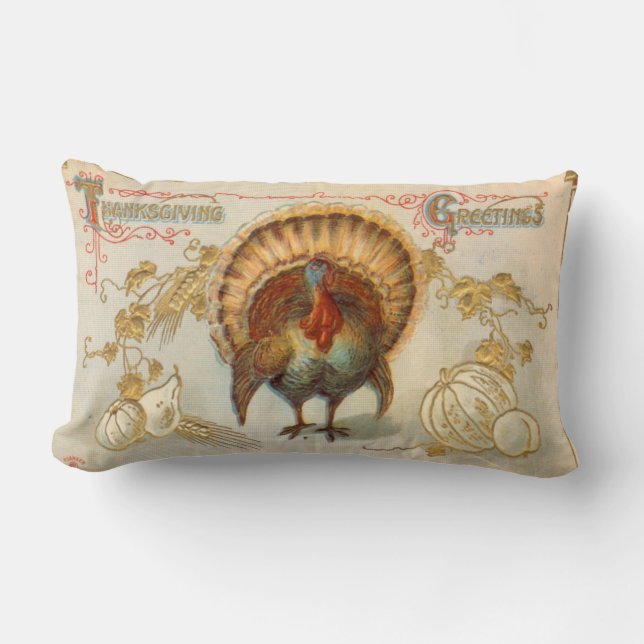 Tom Turkey Salutations Coussin Vintage (Recto)