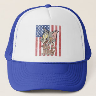 Tom u. Jerry mit US-Flagge Truckerkappe
