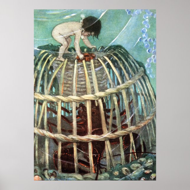 Tom und die Lobster von Jessie Willcox Smith Poster (Vorne)