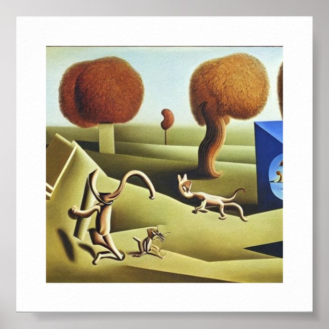 Tom und Jerry abstrakt Painting Poster (Vorne)