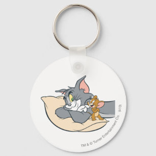 Tom und Jerry auf Kissen Schlüsselanhänger