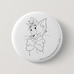 Tom und Jerry auf Kopf Button