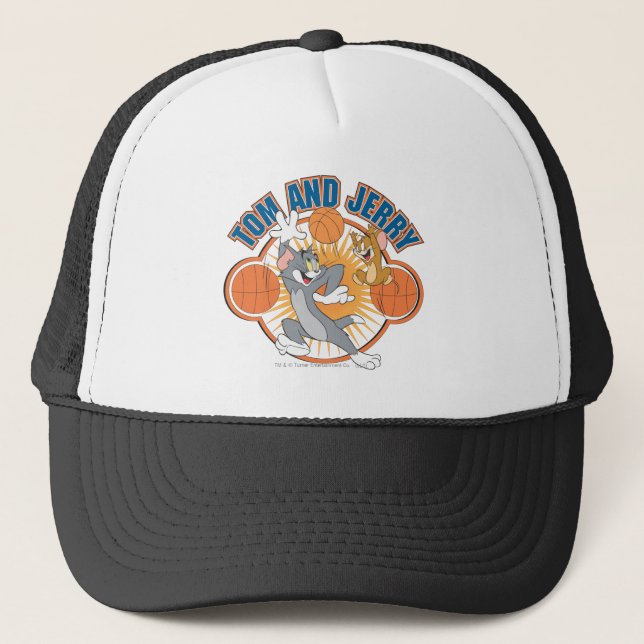 Tom und Jerry Basketball 4 Truckerkappe (Vorderseite)