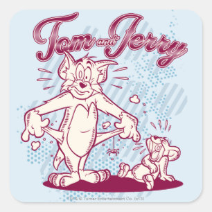 Tom und Jerry brachen Quadratischer Aufkleber