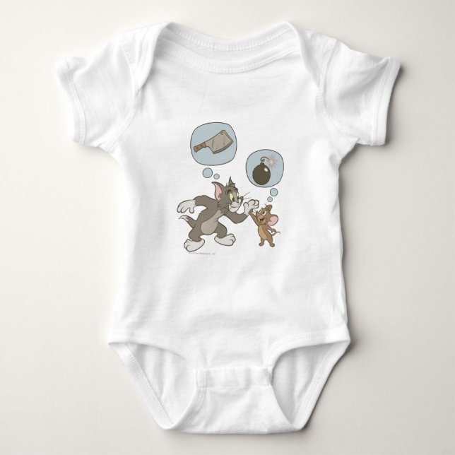 Tom und Jerry Evil Gedanken Baby Strampler (Vorderseite)