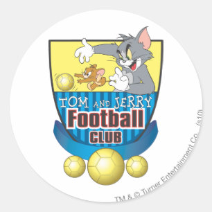 Tom- und Jerry-Fußball (Fußball) 5 Runder Aufkleber