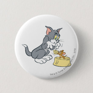 Tom und Jerry füttern die Katze Button