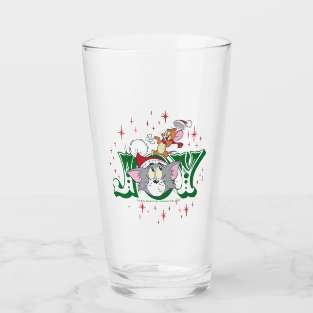 Tom und Jerry Holiday Joy Glas (Vorderseite)