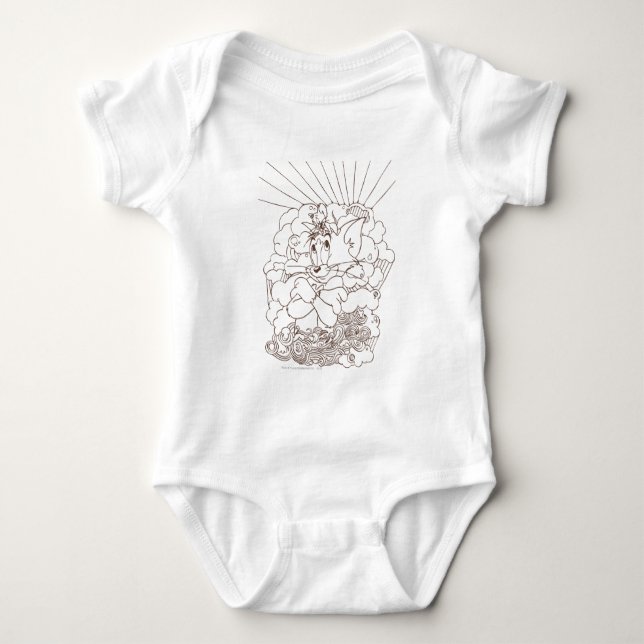 Tom und Jerry Kontur Baby Strampler (Vorderseite)